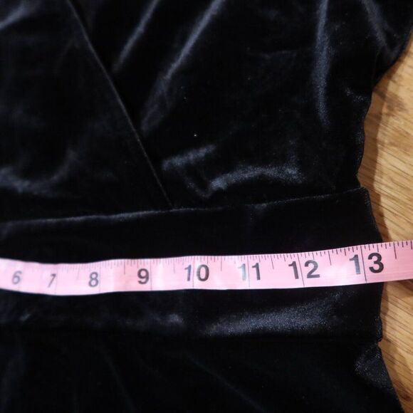 BROOKS BROTHERS velvet dress wrap black long sleeve flare 2 whimsigoth holiday - Picture 10 of 13